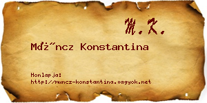 Müncz Konstantina névjegykártya